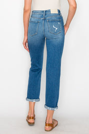 Women's High Rise Tapered Leg Denim Jeans