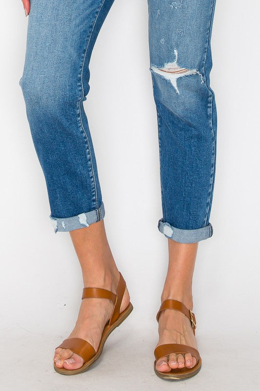 Plus Size High Rise Tapered Leg Jeans for Women