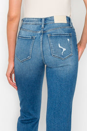 Plus Size High Rise Tapered Leg Jeans for Women