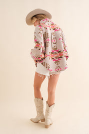 Women's Oversized Aztec Western Pullover Sweater