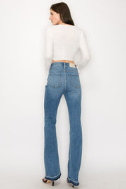 Plus Size High Rise Distressed Bootcut Jeans