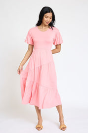 Women's Plus Size Diagonal Tiered Flowy Dress