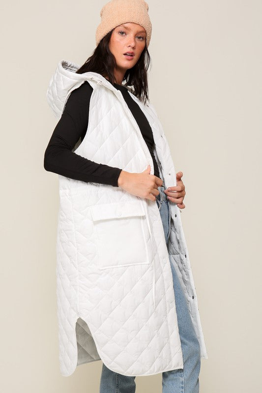 Women's Oversized Quilted Midi Jacket