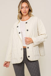 Women's Oversized Quilted Puffer Jacket with Pockets