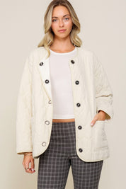 Women's Oversized Quilted Puffer Jacket with Pockets