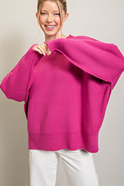 Women's Oversized Ribbed Pullover Sweater