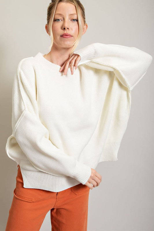 Women's Oversized Ribbed Pullover Sweater