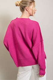 Women's Oversized Ribbed Pullover Sweater