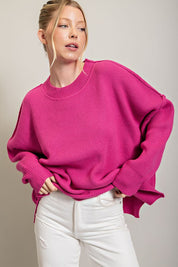 Women's Oversized Ribbed Pullover Sweater