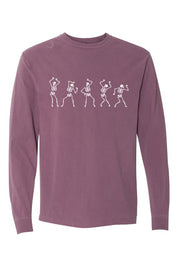 Unisex Long Sleeve Dancing Skeletons Graphic Tee