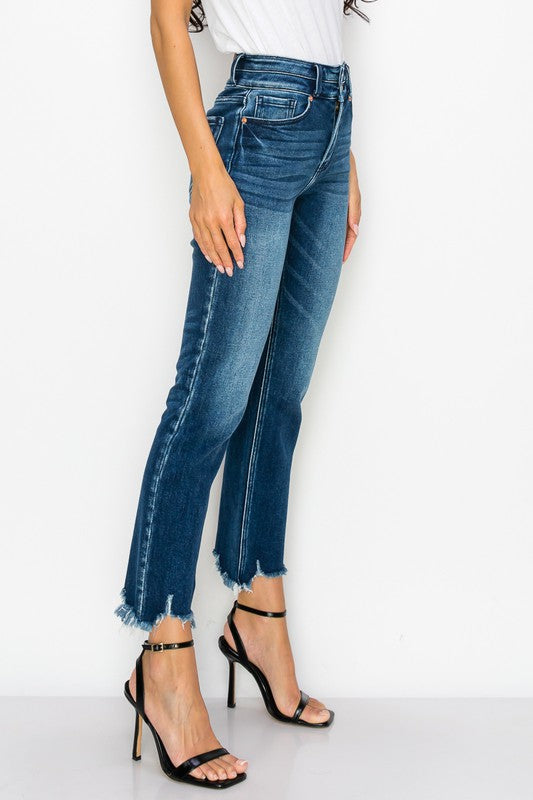 Women's High Rise Double Waistband Stretch Denim Jeans