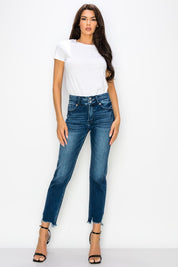 Women's High Rise Double Waistband Stretch Denim Jeans