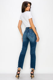 Women's High Rise Double Waistband Stretch Denim Jeans