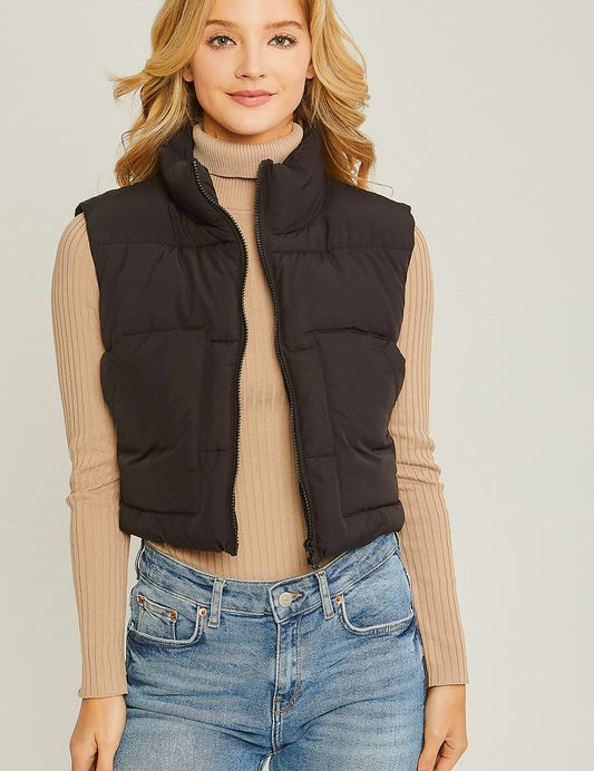 Women's Casual Quilted Puffer Vest with Pockets