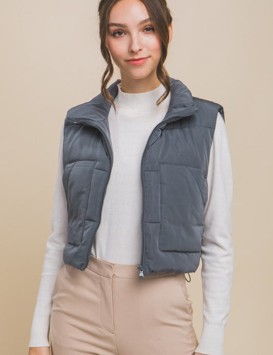 Women's Casual Quilted Puffer Vest with Pockets