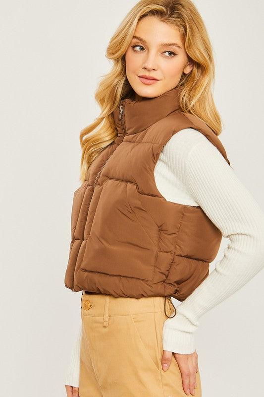 Women's Casual Quilted Puffer Vest with Pockets