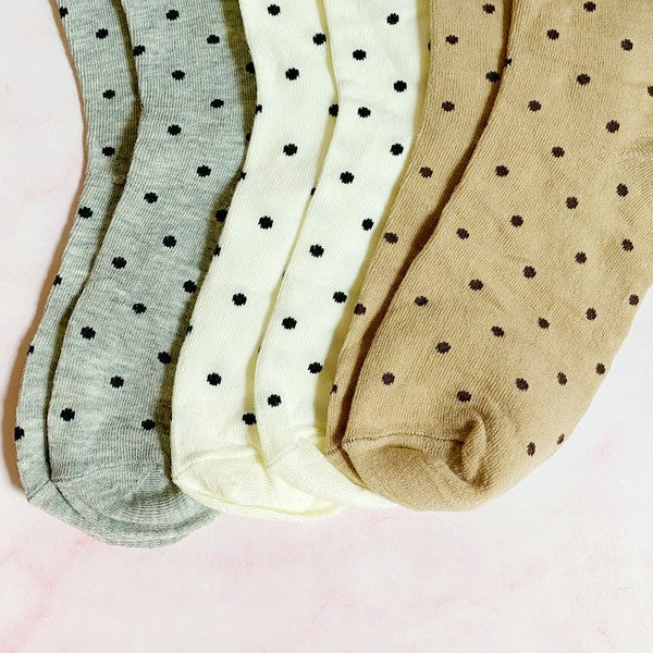 Women's Polka Dot Socks Set of 3 Pairs