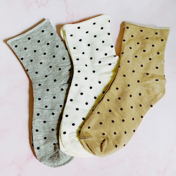 Women's Polka Dot Socks Set of 3 Pairs