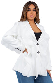 Women's Multi-Mash Crepe Blazer with Long Sleeves