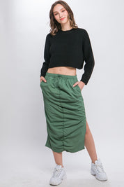 Women's Oversized Wool Blend Cropped Sweater Top