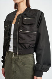 Women's Cropped Bomber Jacket