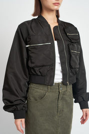 Women's Cropped Bomber Jacket