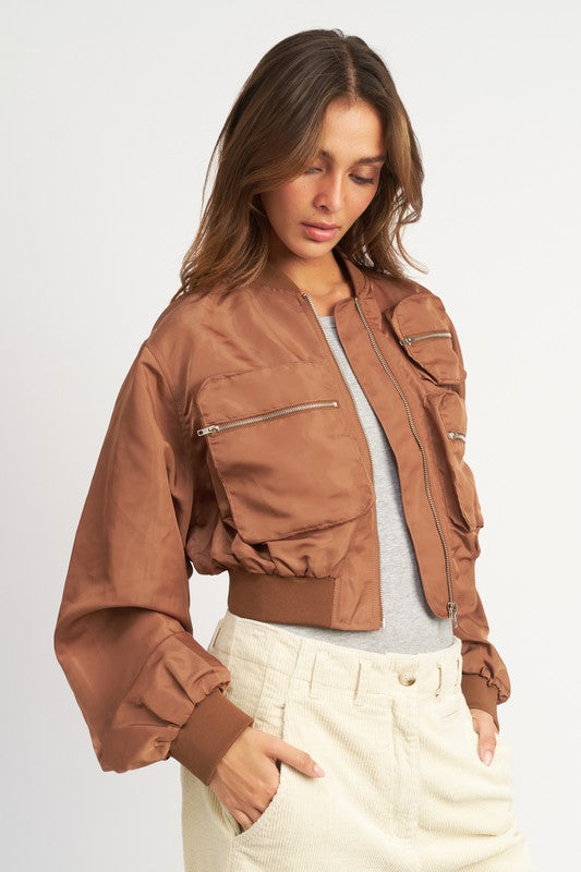 Women's Cropped Bomber Jacket