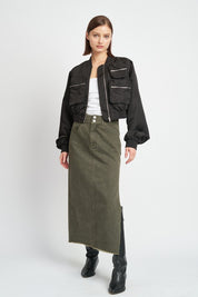 Women's Cropped Bomber Jacket