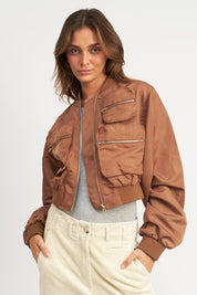 Women's Cropped Bomber Jacket