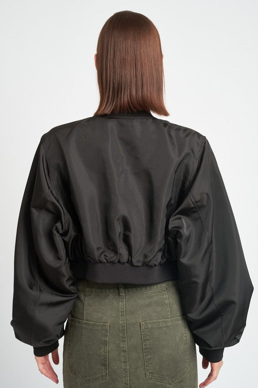 Women's Cropped Bomber Jacket