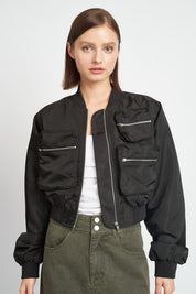 Women's Cropped Bomber Jacket