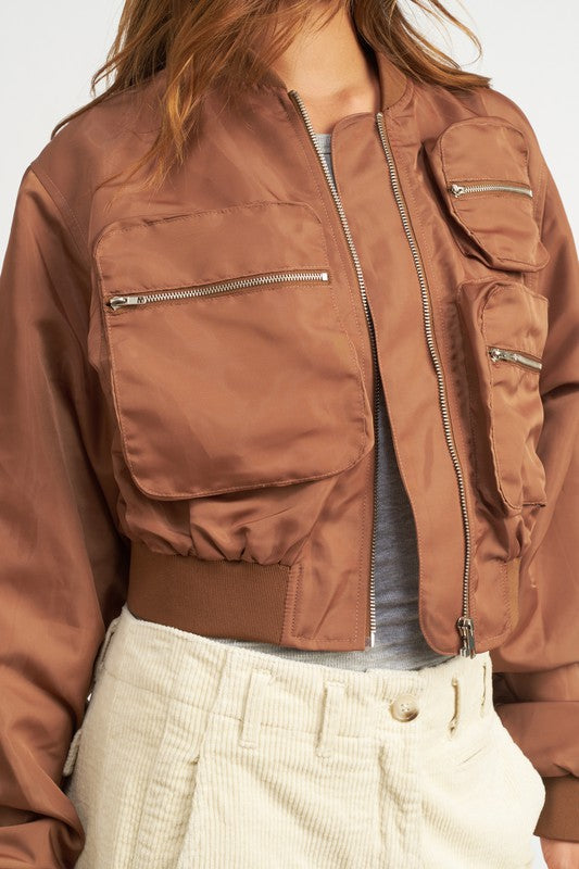 Women's Cropped Bomber Jacket