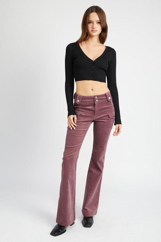 LOW RISE PANTS WITH BELL BOTTOM