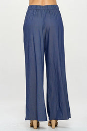 Tencel Straight Leg Pants with Side Pockets