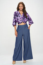 Tencel Straight Leg Pants with Side Pockets