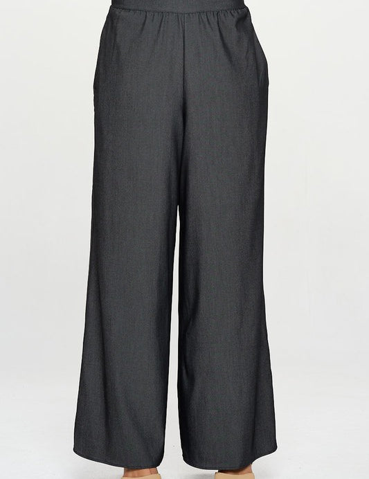 Tencel Straight Leg Pants with Side Pockets