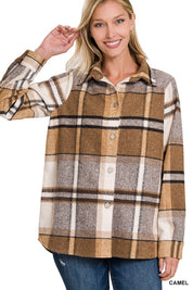 Women's Casual Loose Fit Yarn Dyed Plaid Shacket