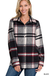Women's Casual Loose Fit Yarn Dyed Plaid Shacket