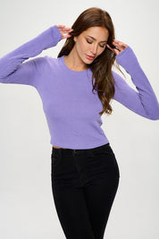 Women's Ribbed Long Sleeve Crop Top