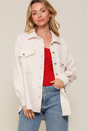 Women's Casual Loose Fit Quilted Button Down Jacket