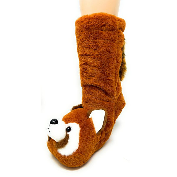 Women's Plush Sherpa Slipper Socks with Grippers