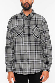 Men's Regular Fit Full Plaid Checkered Flannel Shirt