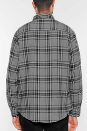 Men's Regular Fit Full Plaid Checkered Flannel Shirt