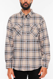 Men's Regular Fit Full Plaid Checkered Flannel Shirt