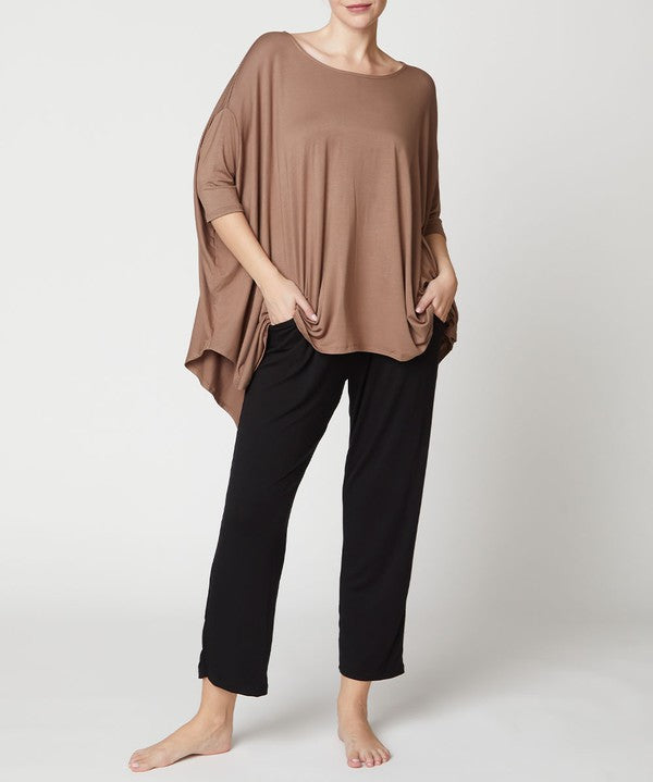 Women's Flared Bamboo Poncho Tunic