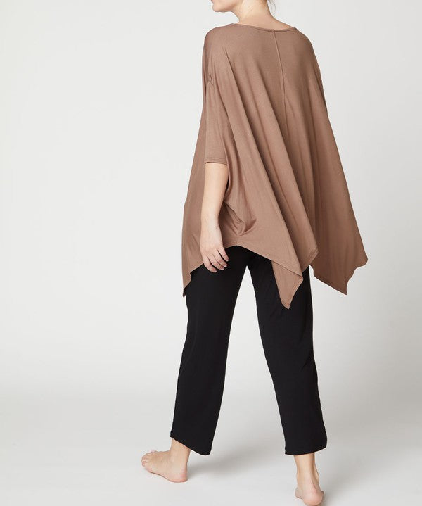 Women's Flared Bamboo Poncho Tunic