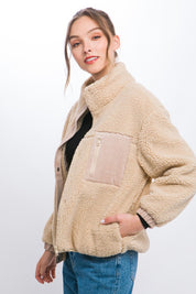 Women's Cozy Sherpa Puffer Jacket