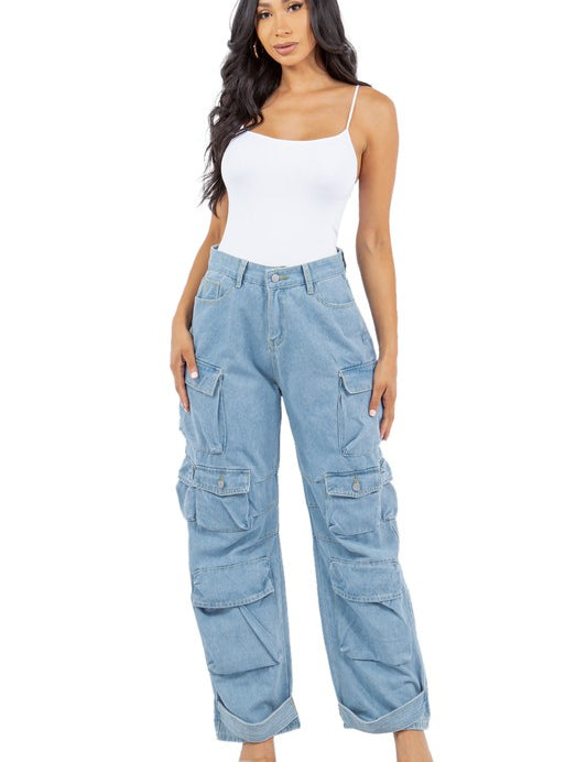 SEXY CARGO STYLE DENIM PANTS