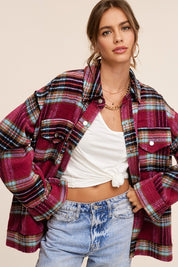 Women's Oversized Plaid Casual Jacket