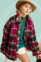 Women's Oversized Plaid Casual Jacket